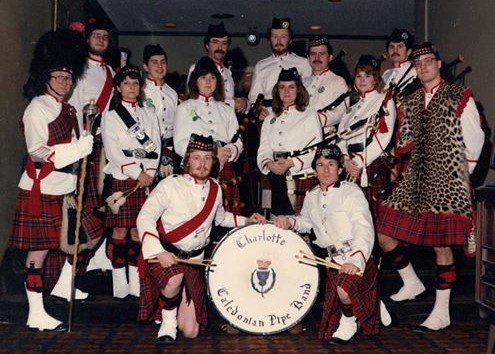 The “new” band in 1981 at a St. Patrick’s Day Celebration at the Adams Mark Motel in Charlotte.
Back Row Burt Mitchell, Bill Caudill Joe Hardy, Chris Wright, Charles Hatley, and Arch de Castrique. Middle Row John Grieg, Laura Wright, June Mitchell, Timmy Cannon, Kathy de Castrique, Kevin McCarthey. Kneeling Phil Wright and Craig de Castrique.